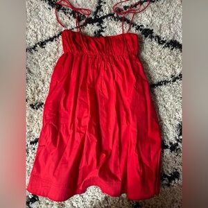 Red dress with pockets